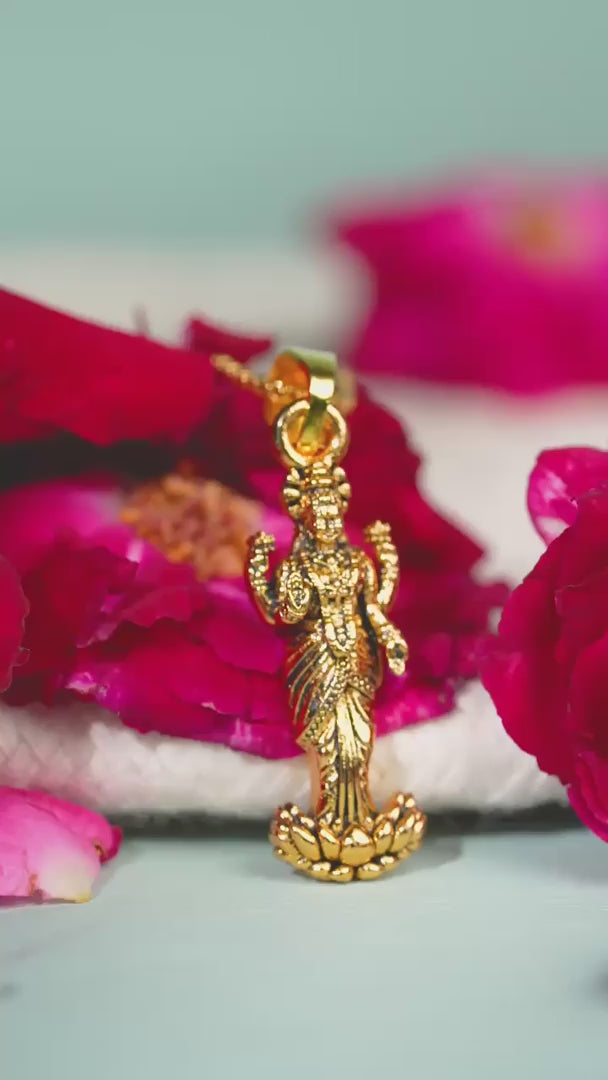 Gold Plated Laxmi Mataji Pendant with Chain
