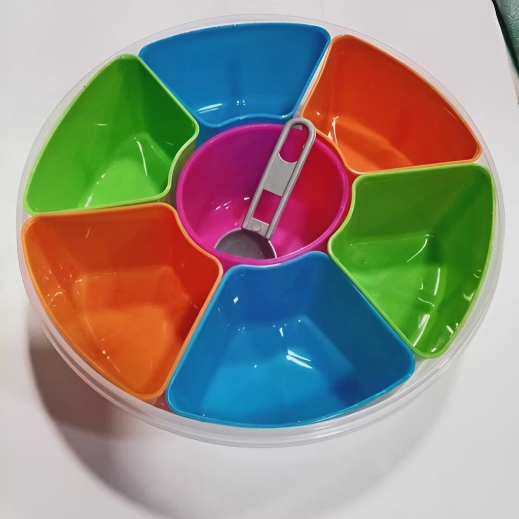 Masala Spice , Plastic Square 7 Sections Multipurpose Masala Rangoli Dabba Set 1 Piece Spice Set(trendy jars & containers)