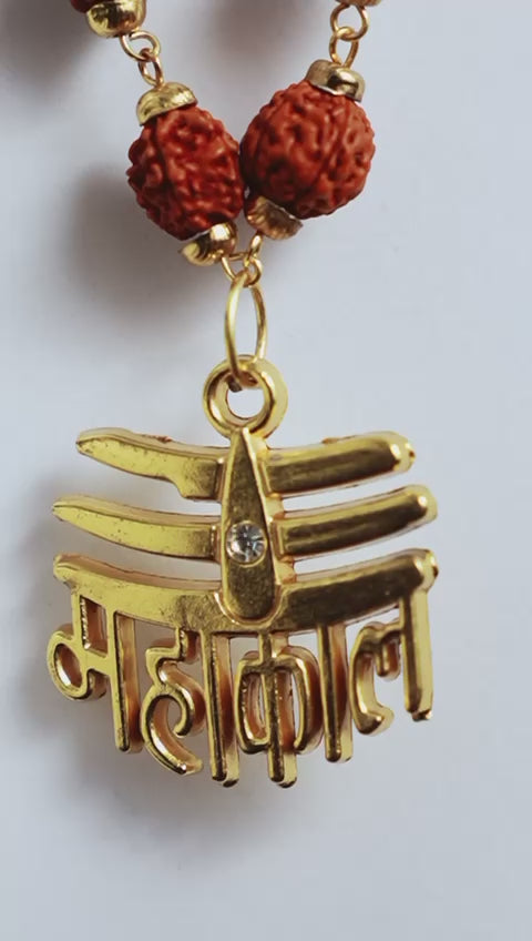 Rudraksha Mala with Mahakal pendant