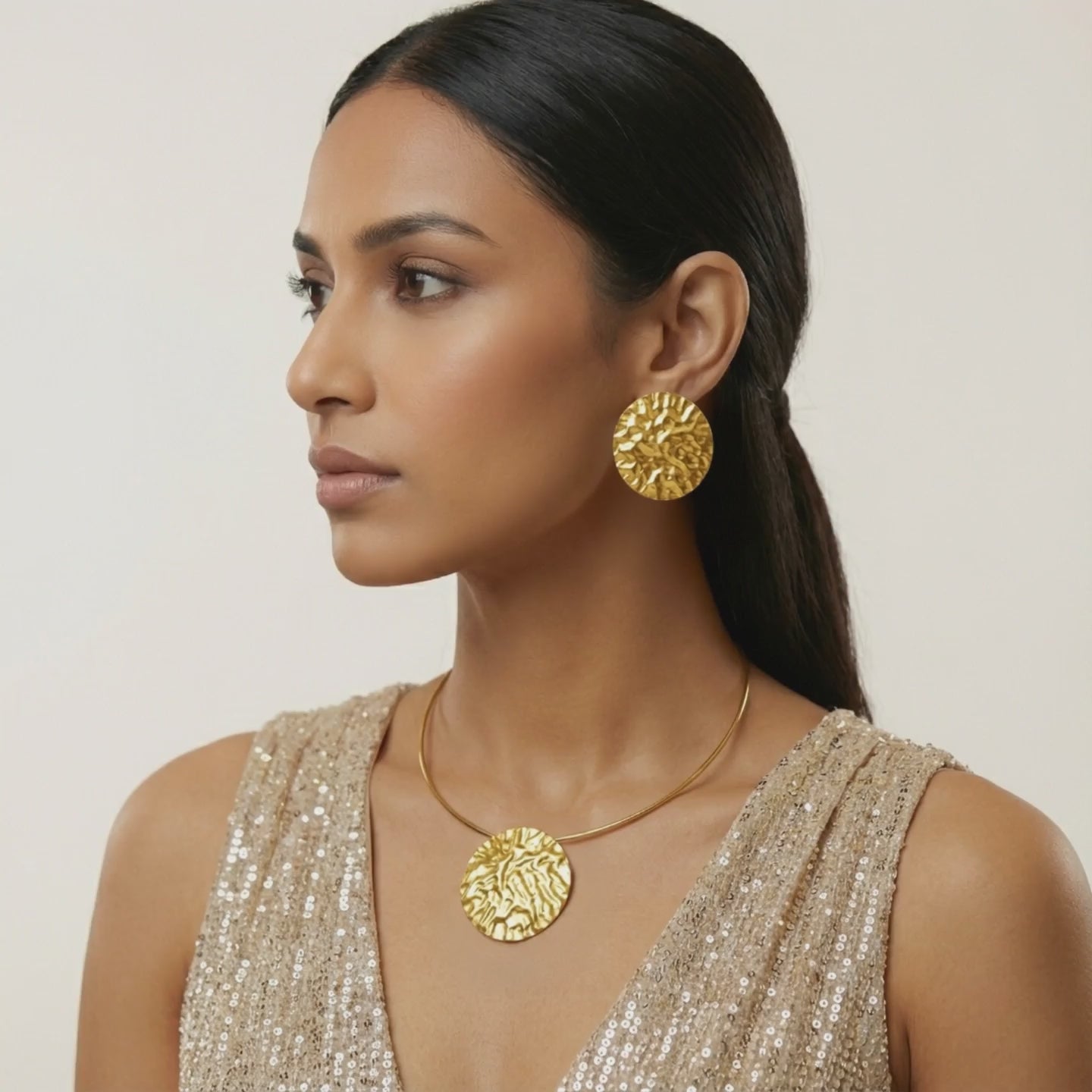 Hammered Designed Jewellery Set